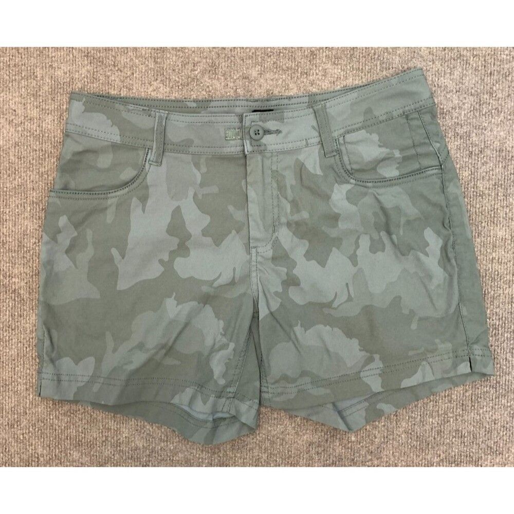 Prana Shorts Womens 32 Halle II Camo Mid Rise Stretch Performance Hike Trail
